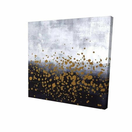 FONDO 16 x 16 in. Gold Paint Splash on Grey Background-Print on Canvas FO2791226